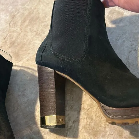 TORY BURCH Heeled Black Suede Boots