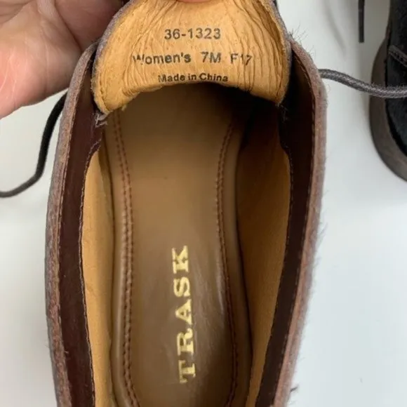Trask Addy Brown Hair Calf Shoes Size 7 NEW