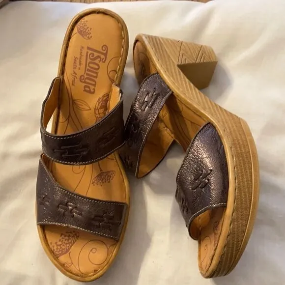 TSONGA PEWTER/BRONZE MULES.  LIGHTWEIGHT.  COMFY.  NEW