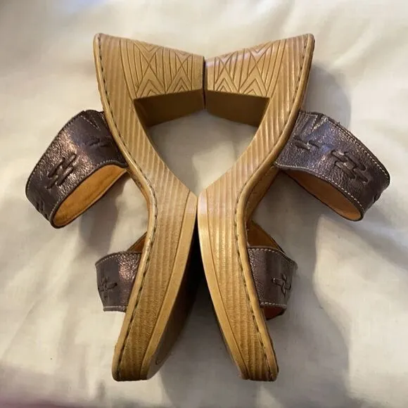 TSONGA PEWTER/BRONZE MULES.  LIGHTWEIGHT.  COMFY.  NEW