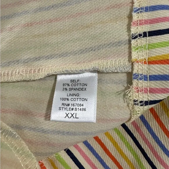 Tuckernuck Pomander Place Flutter Sleeve Dress XXL NWT Rainbow Stripe Cotton