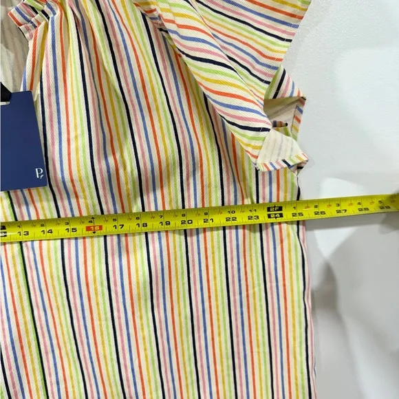 Tuckernuck Pomander Place Flutter Sleeve Dress XXL NWT Rainbow Stripe Cotton