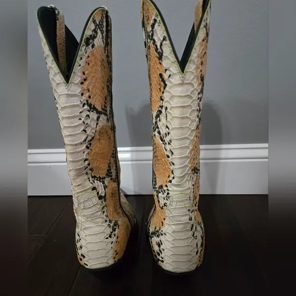 Twisted X Leather Western Snake Skin Look Cowboy Boots Women’s SZ 9.5 B
