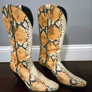 Twisted X Leather Western Snake Skin Look Cowboy Boots Women’s SZ 9.5 B