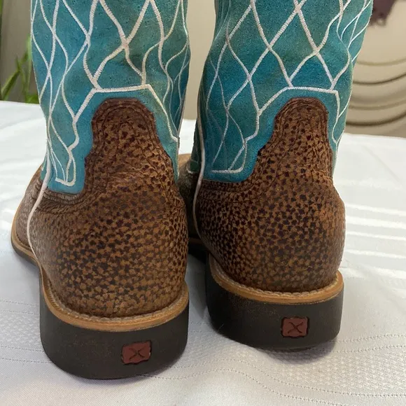 TWISTED X Youth Boys Western Leather Cowboy Rodeo Boot - EUC Size 5 1/2