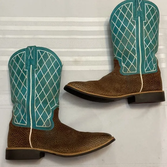 TWISTED X Youth Boys Western Leather Cowboy Rodeo Boot - EUC Size 5 1/2