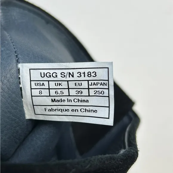 UGG Australia Annisa Suede Leather Genuine Sheep Skin Black Boots