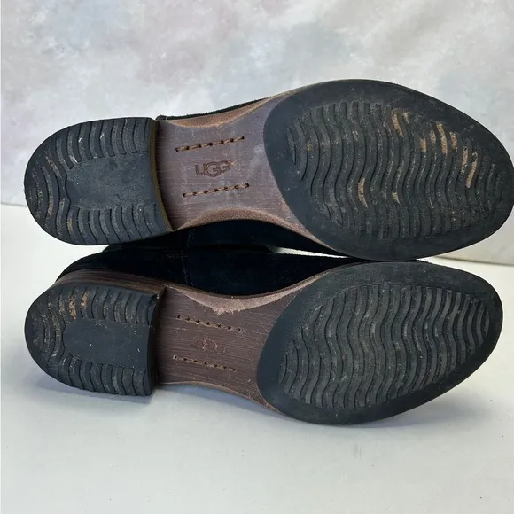 UGG Australia Annisa Suede Leather Genuine Sheep Skin Black Boots
