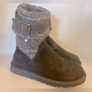 UGG AUSTRALIA Classic Cambridge Women's boots size 8. Gray Suede with glitter