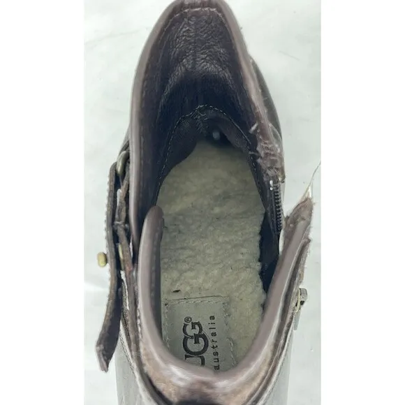 Ugg Australia Emalie Ankle Boots Women's Brown Suede Wedge. Size: 6