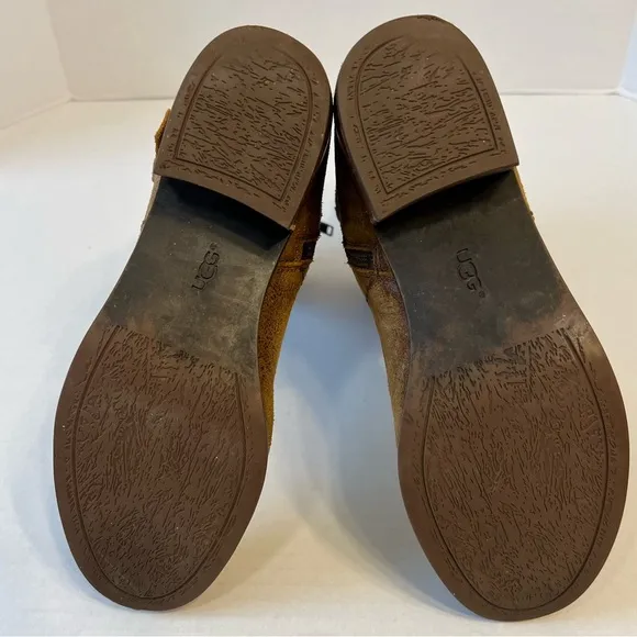 Ugg Australia Lula Mae‎ Distressed Leather Boots  Chestnut 1004171 Women’s 7.5