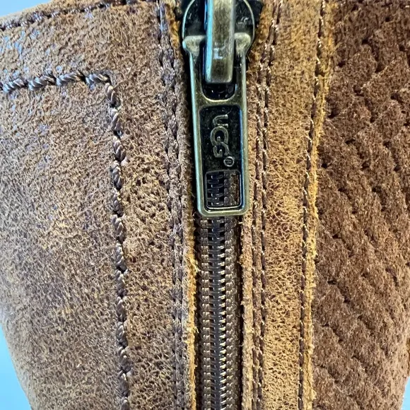 Ugg Australia Lula Mae‎ Distressed Leather Boots  Chestnut 1004171 Women’s 7.5