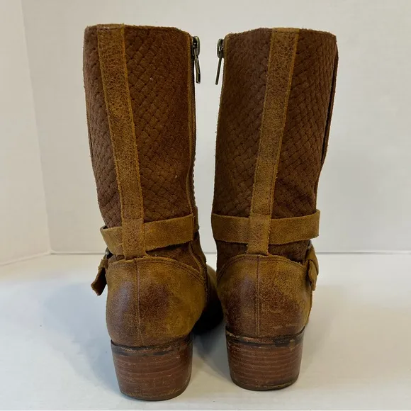 Ugg Australia Lula Mae‎ Distressed Leather Boots  Chestnut 1004171 Women’s 7.5