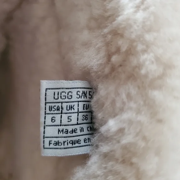 UGG AUSTRALIA RAINBOW ZIPPER BLACK LEATHER SUEDE SHEEPSKIN BOOTS GIRLS SZ 6