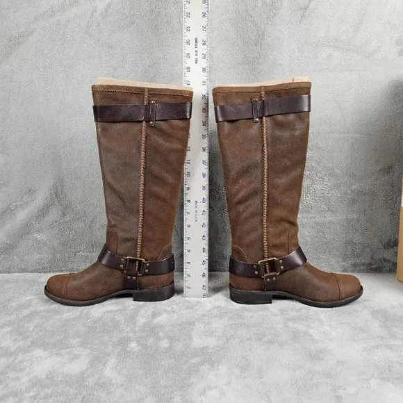 UGG Australia W Dree Boots womens 7.5 suede leather knee high harness