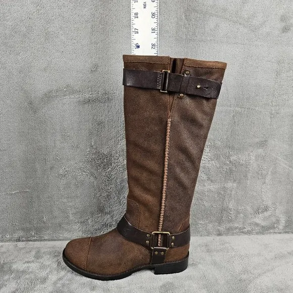 UGG Australia W Dree Boots womens 7.5 suede leather knee high harness