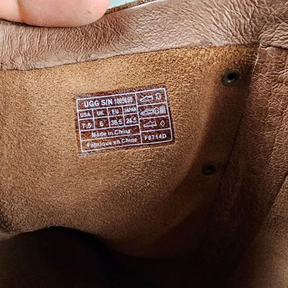 UGG Australia W Dree Boots womens 7.5 suede leather knee high harness