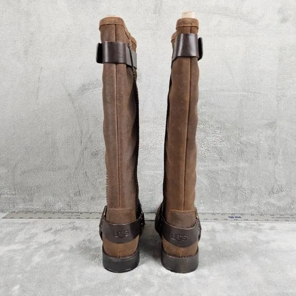 UGG Australia W Dree Boots womens 7.5 suede leather knee high harness