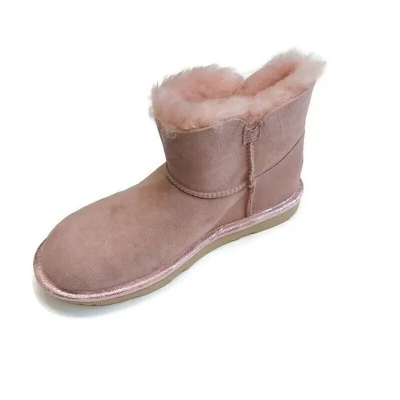 UGG Bailey Button Star Suede Boots #1107969K Pink Crystal Big Kids 5 Womens Sz 6