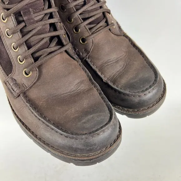 Ugg Barrington Boots mens size 7 brown leather waterproof lace up lined shoes