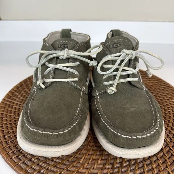 UGG Beach Moc Men's Nubuck Moccasin Chukka Boots in Moss Green Size 10