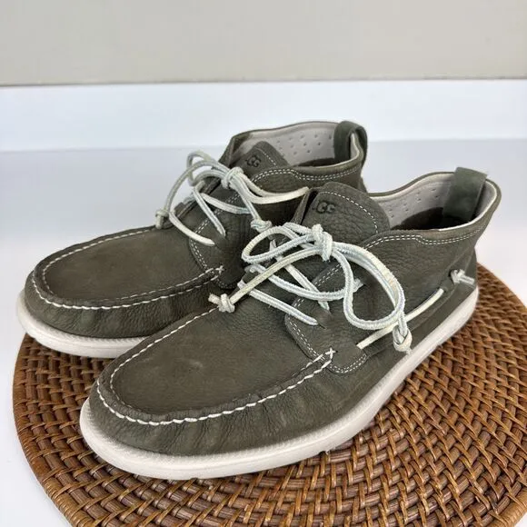 UGG Beach Moc Men's Nubuck Moccasin Chukka Boots in Moss Green Size 10