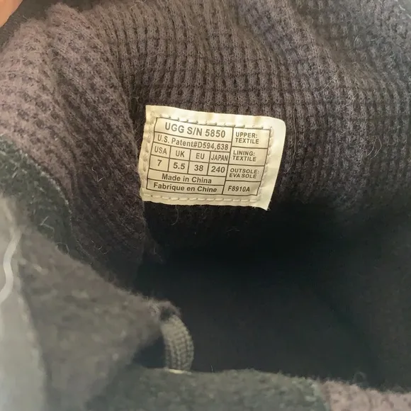 UGG Black cotton Sherling boots sz 7