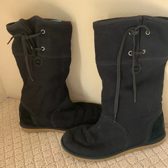 UGG Black cotton Sherling boots sz 7