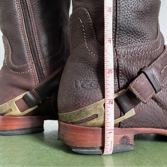 UGG CHANNING Pebbled Leather Riding Boots #3184