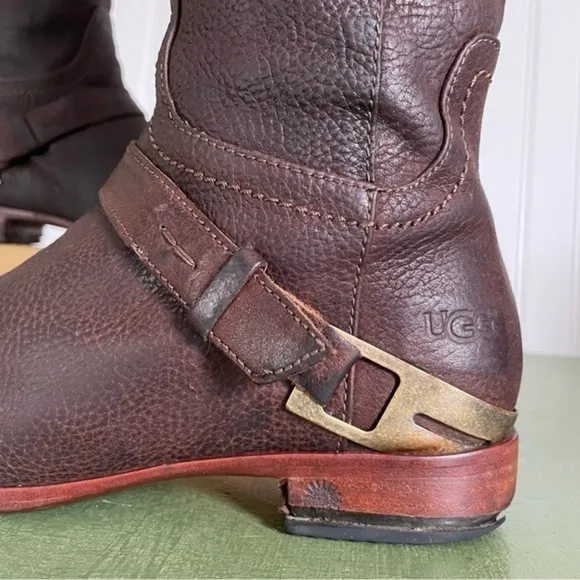 UGG CHANNING Pebbled Leather Riding Boots #3184