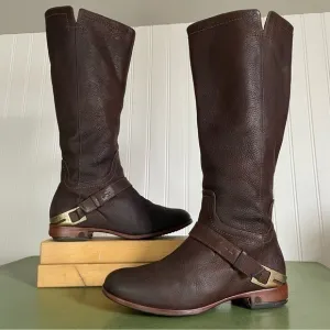 UGG CHANNING Pebbled Leather Riding Boots #3184