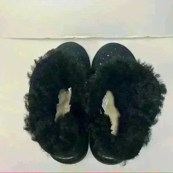 UGG Classic Galaxy Mini Bling Boots Black Suede Women’s Sz 7 MSRP&amp;180