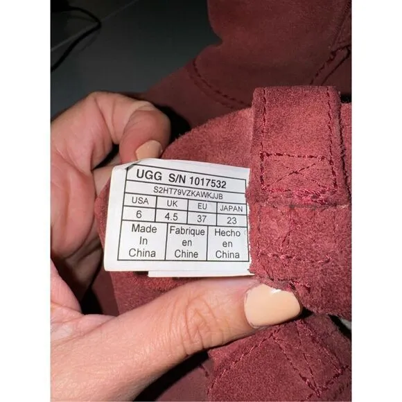 UGG Classic Unlined Mini Red Clay Boots Size 6