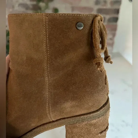 UGG Corinne Suede Boot Chestnut Size 9-SH08
