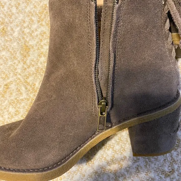 Ugg CORINNE Women's Brown Taupe Suede Side Zip Ankle BOOTIES Size 6.5 NWOT