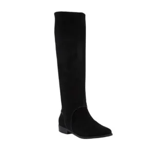 UGG Daley Women 7.5 Black Suede Knee High Tall Riding Boots Side Zip