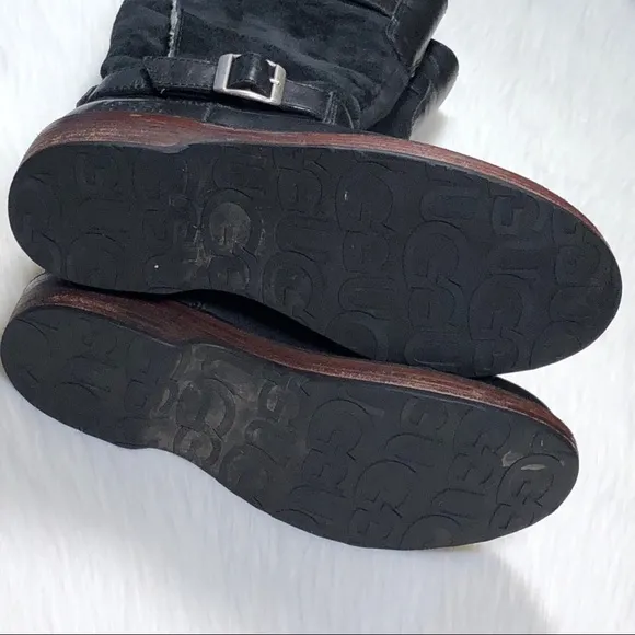 Ugg “Dunwich” suede and leather boots with buckles