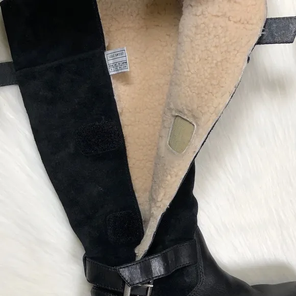 Ugg “Dunwich” suede and leather boots with buckles