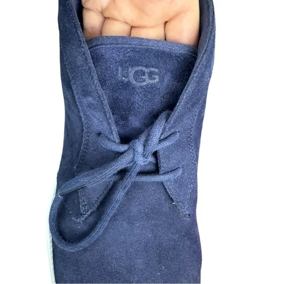Ugg ENERG Chukka Boots Mens Size 10.5 Navy Blue Suede Treadlite Lace Up Casual