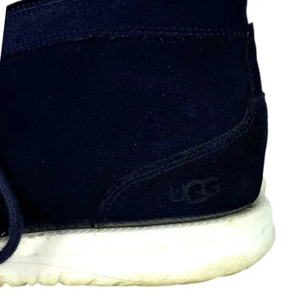 Ugg ENERG Chukka Boots Mens Size 10.5 Navy Blue Suede Treadlite Lace Up Casual