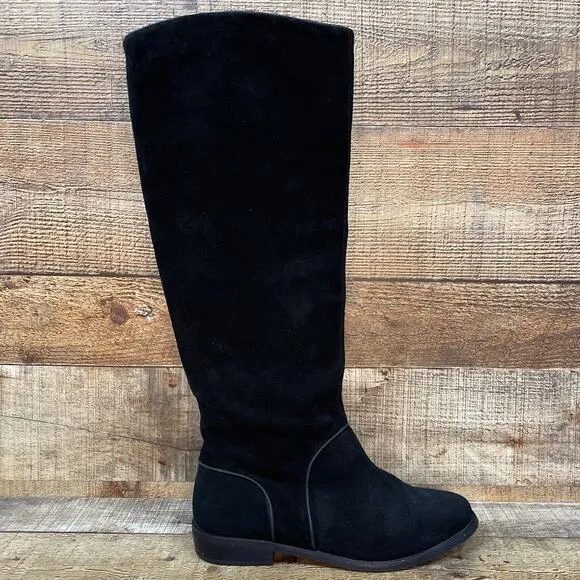 UGG Gracen Black Suede Knee High Equestrian Riding Boots SIze 9.5