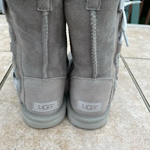 UGG Kids Pala Lace Up Silk Ribbon Boots Suede