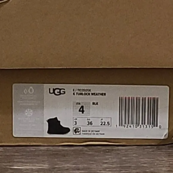 UGG Kids Unisex Turlock Weatherproof Sheepskin Lined Thinsulate Suede Boots NEW