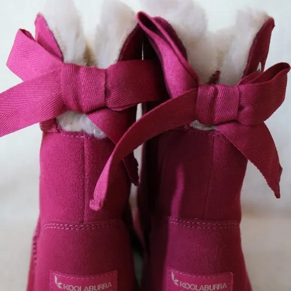UGG KOOLABURRA NEW SUEDE BOW GIRLS‎ BOOTS PINK