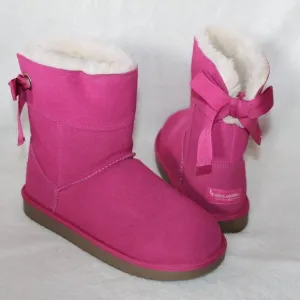 UGG KOOLABURRA NEW SUEDE BOW GIRLS‎ BOOTS PINK