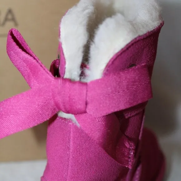 UGG KOOLABURRA NEW SUEDE BOW GIRLS‎ BOOTS PINK