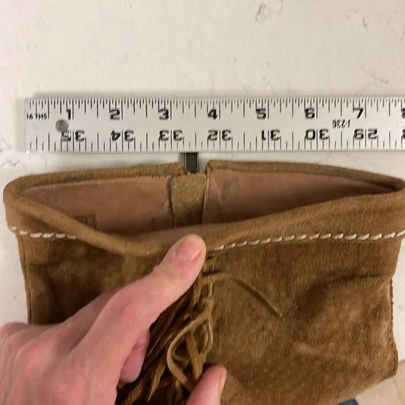 UGG MAMMOTH WOMEN'S SIZE 10 CHESTNUT TALL ZIP FRINGED CASUAL BOOTS #1008812