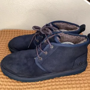 UGG Men's US 13‎ Navy Blue Neumel Suede Chukka Boots Charcoal Sherpa Lined 3236