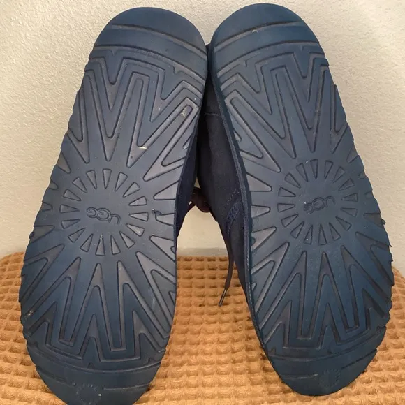 UGG Men's US 13‎ Navy Blue Neumel Suede Chukka Boots Charcoal Sherpa Lined 3236