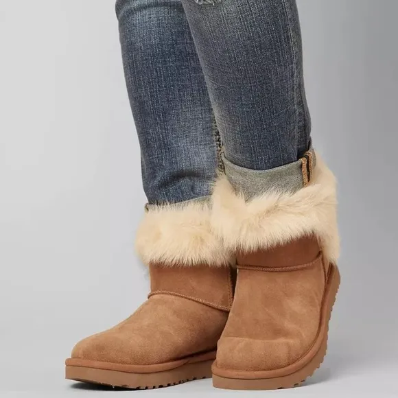 UGG Milla Chestnut Brown Leather Boots